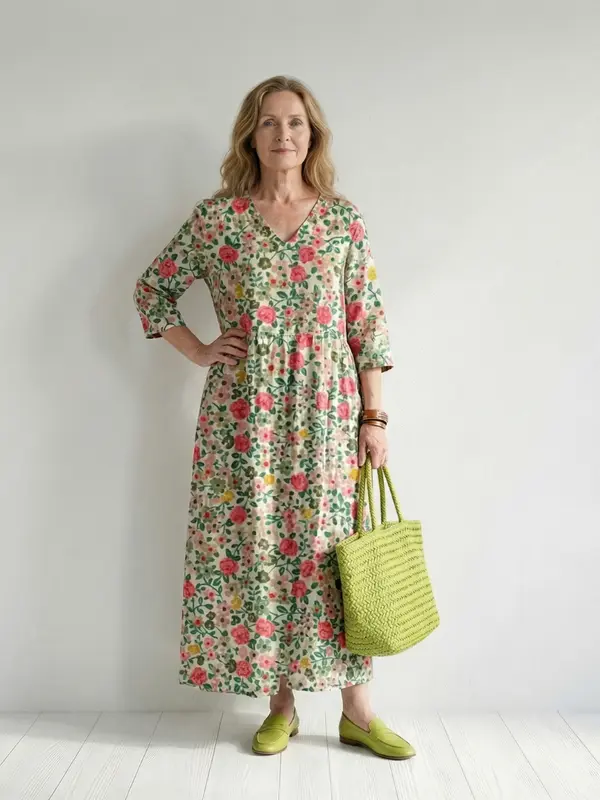 Colin - Robe Midi Fleurie Légère