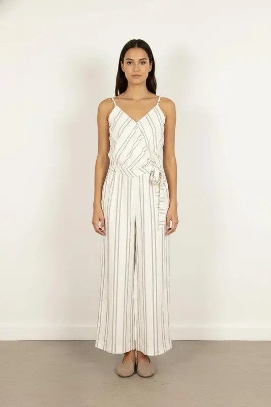 Combinaison Blanche à Rayures Noires - Taille XS/34