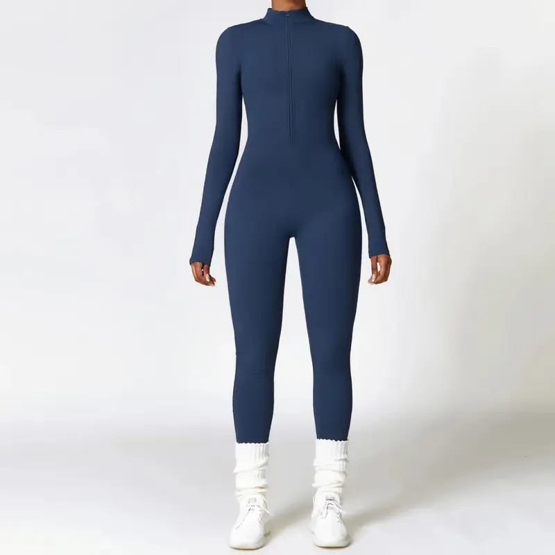 Combinaison femme manches longues col haut