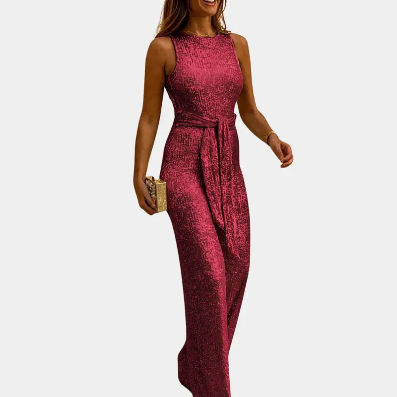 Combinaison Hannah sans manches dos ouvert ceinture