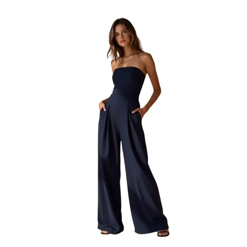 Combinaison large bustier avec poches