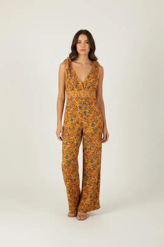 Combinaison orange-jaune à motifs - Taille S/36