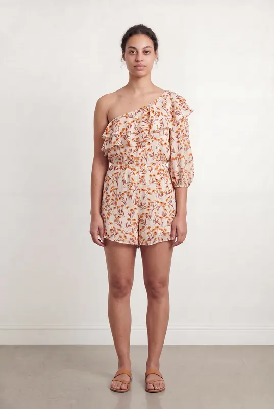 Combishort Blanc et Orange - Taille L/40