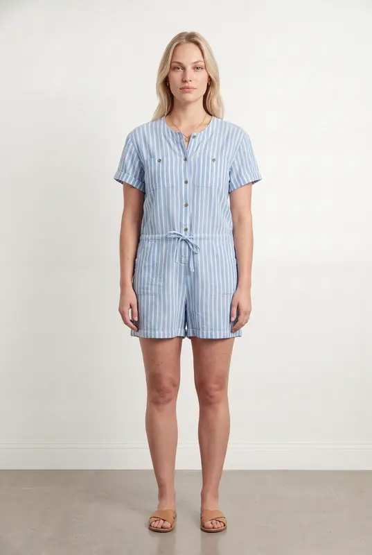Combishort Bleu et Blanc - Taille L/40