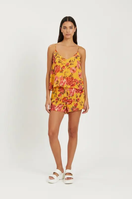 Combishort Jaune et Rouge - Taille L/40