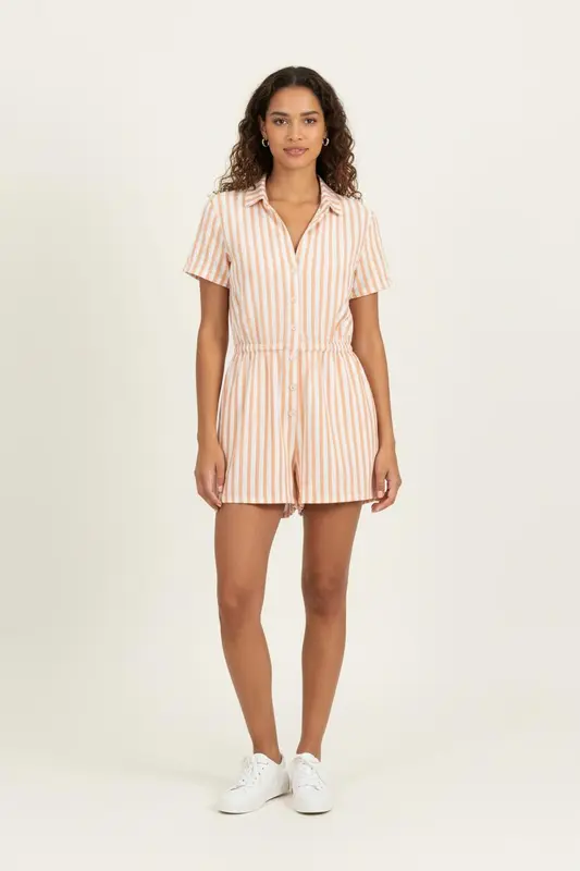 Combishort Orange et Blanc - Taille XS/34