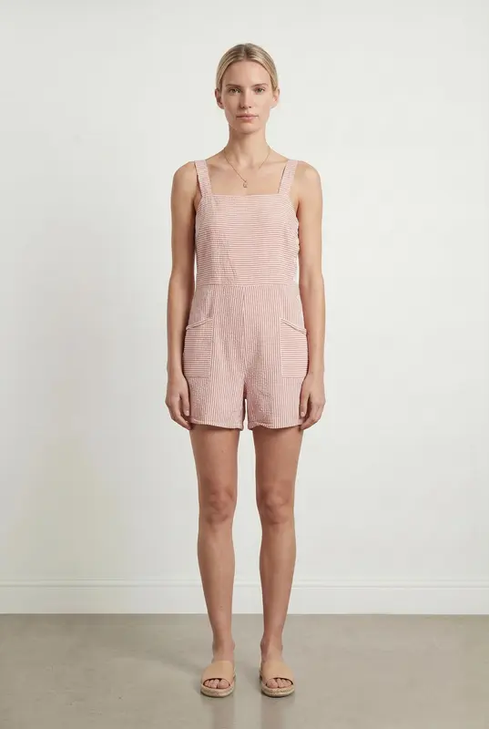 Combishort Rayé Rouge et Blanc - Taille S/36