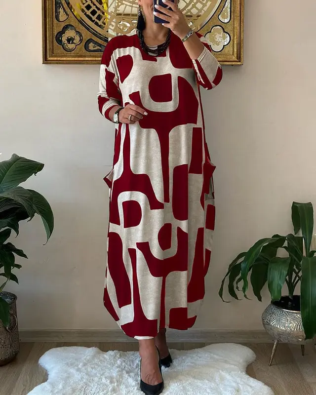 Cora - Robe imprimée oversize Cora manches longues