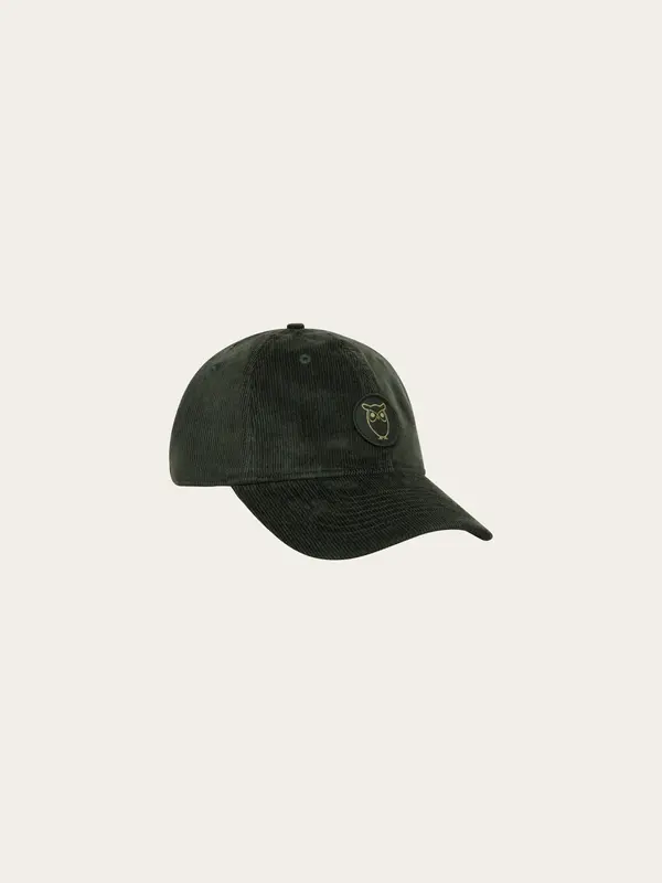 Corduroy badge cap - Forest Night