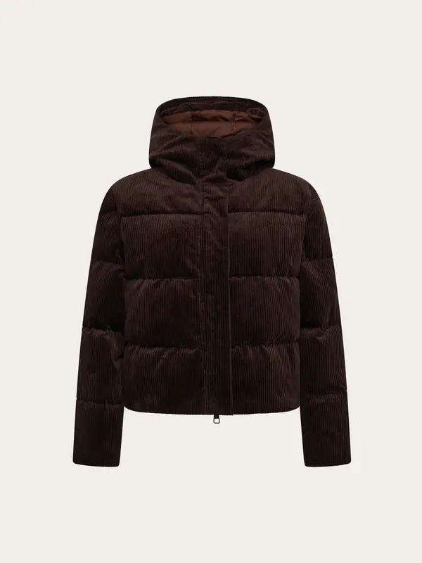 Corduroy Puffer Jacket - Chocolate Torte