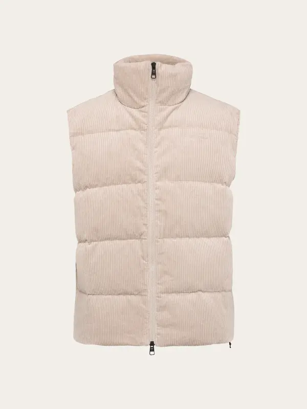 Corduroy puffer vest - Light feather gray