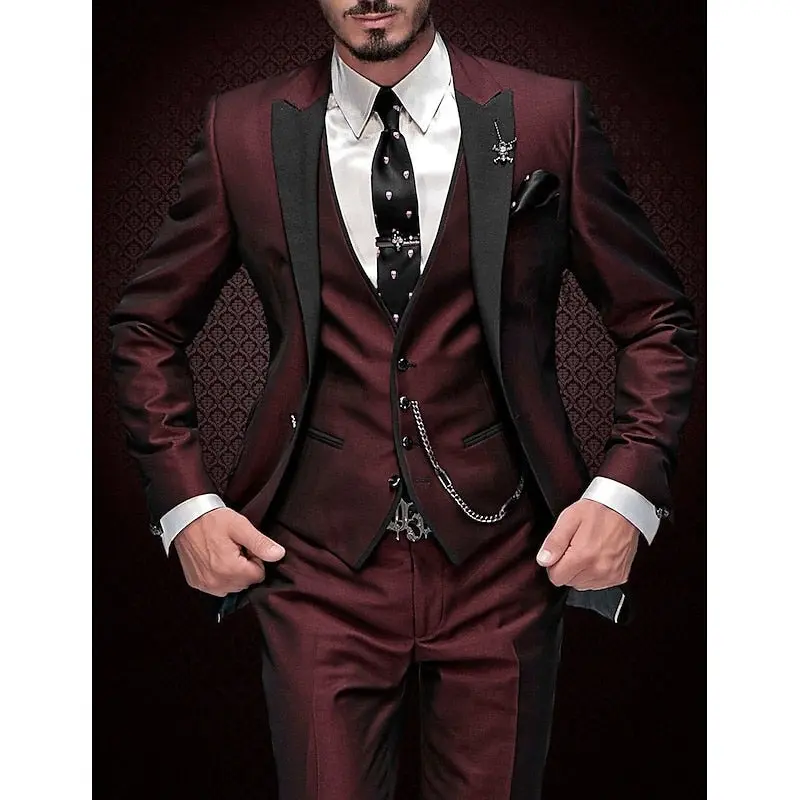 Costume homme trois pièces en lin, blazer, gilet et pantalon