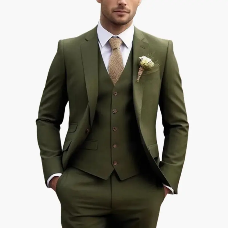 Costume homme trois pièces, veste, gilet et pantalon assortis