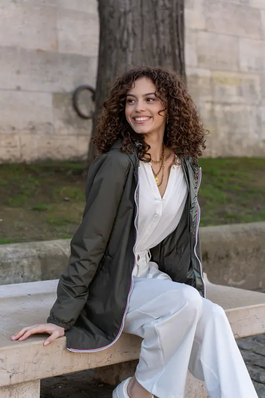 Coupe-vent imperméable réversible long