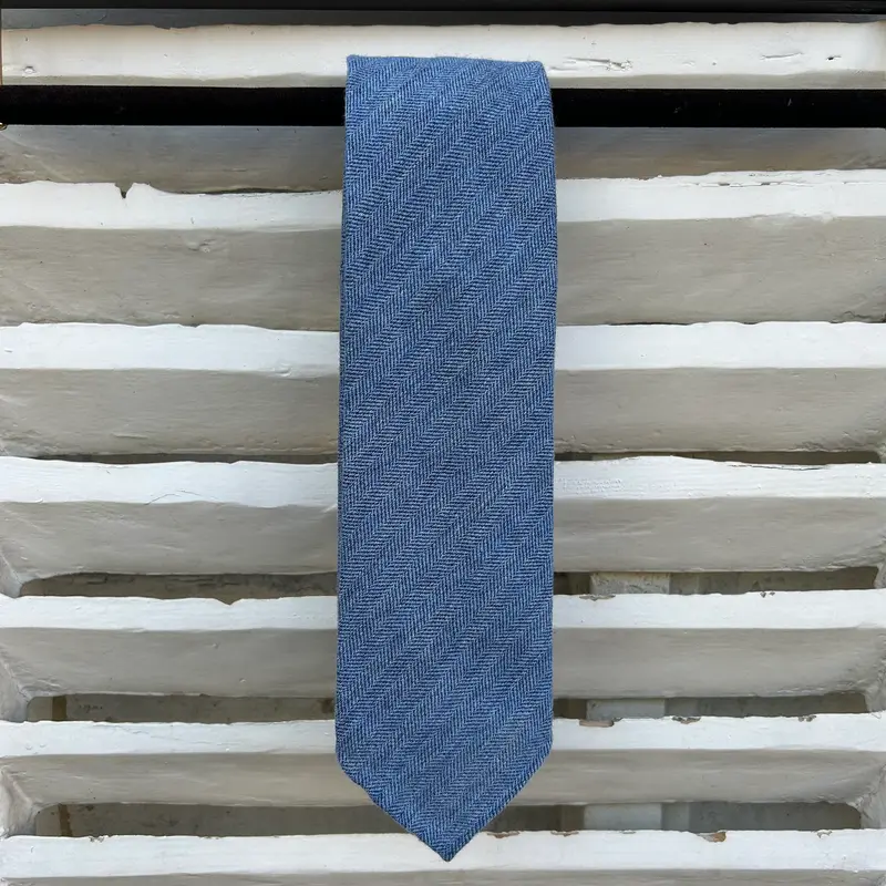 Cravate bleu chevrons cachemire 102
