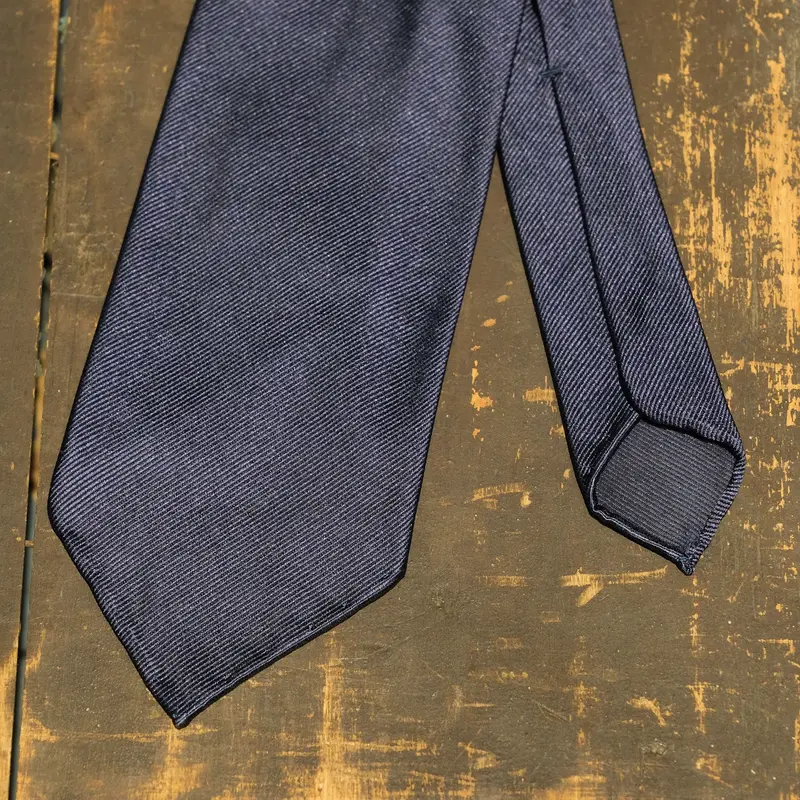 Cravate twill marine - doublée & non doublée