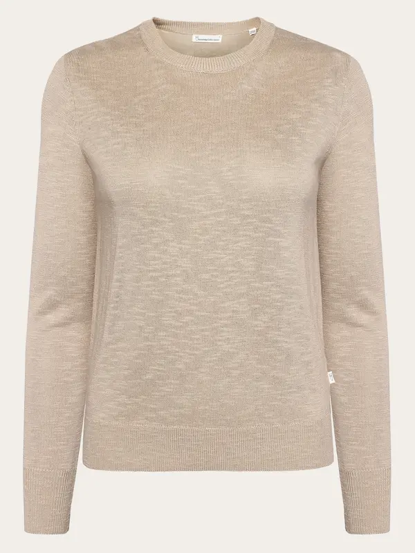 Crew neck knit Tencel™ - Light feather gray