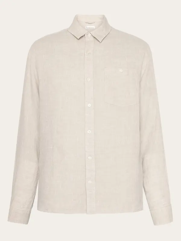 Custom fit linen shirt - Yarndyed Light feather gray