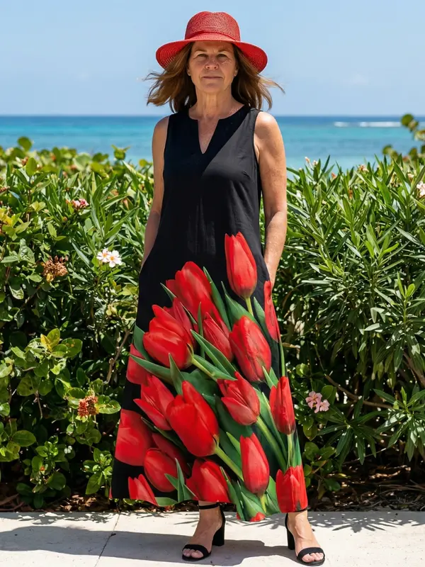 Cylia - Robe Maxi Floral Décontractée