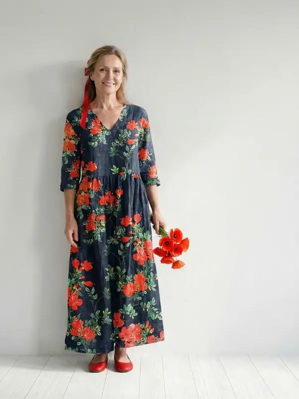 Cyrus - Robe Midi Fleurie Décontractée