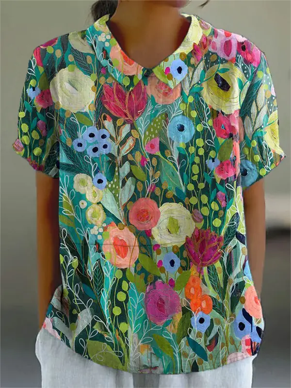 Daisy - Chemise Florale Aquarelle