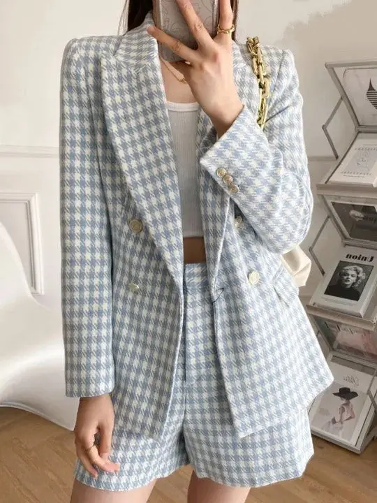 Dames blazer set met short