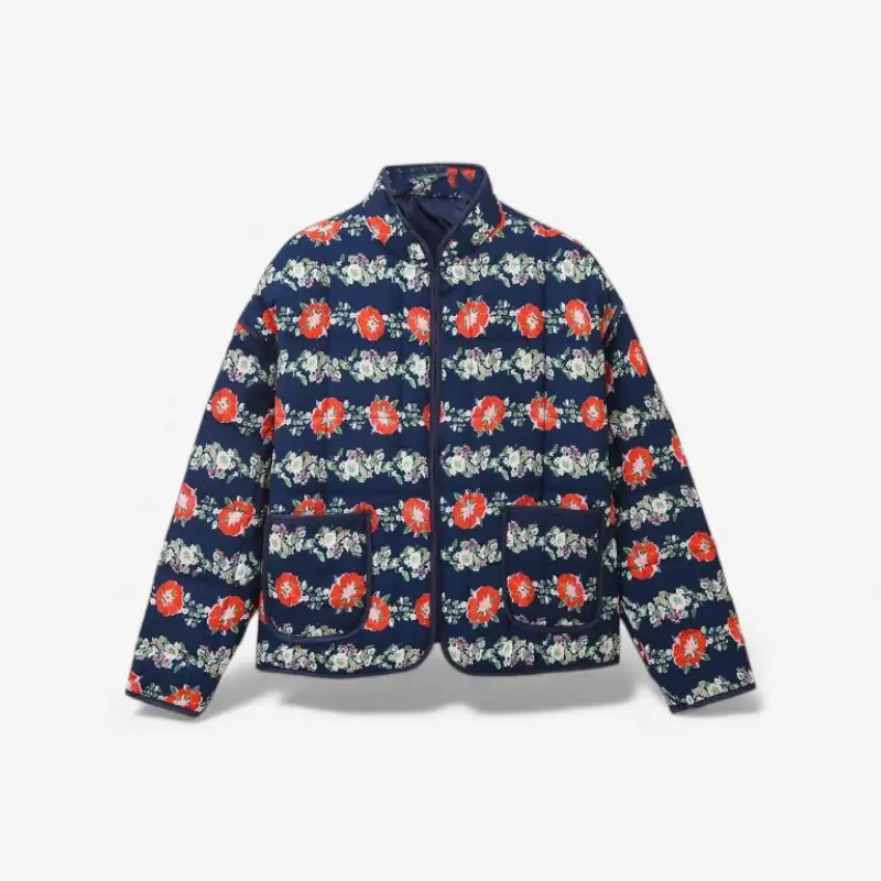 Dames mantel met bloemenprint