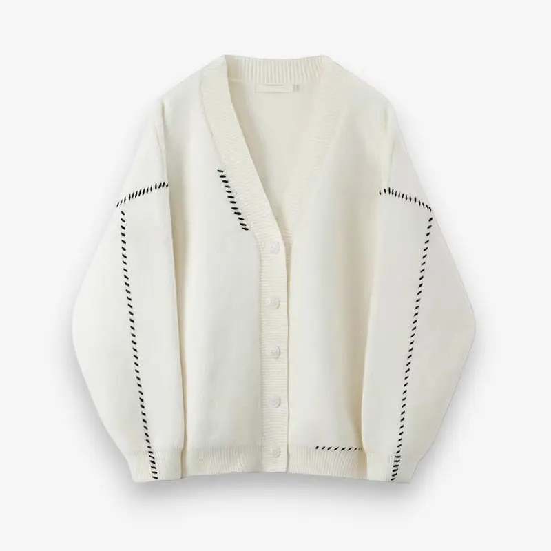 Dames oversized cardigan met V-hals en knopen
