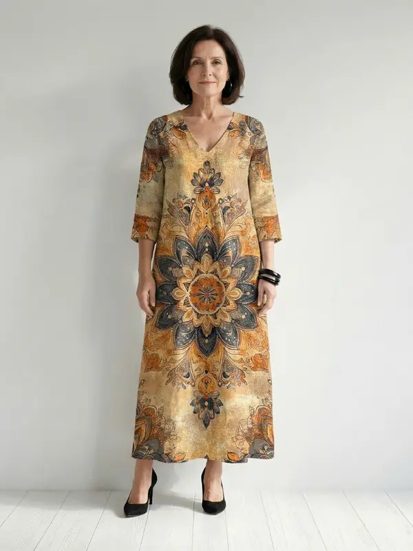 Damon - Robe Midi Décontractée Florale