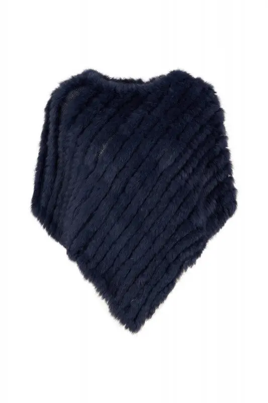 DAVOS (REF. 56034) INDIGO - PONCHO EN FOURRURE VÉRITABLE
