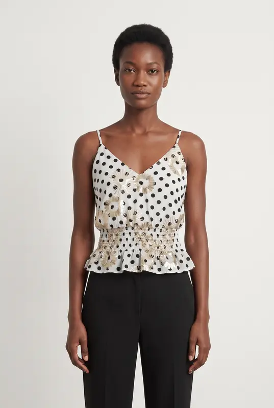 Débardeur Blanc et Doré - Taille S/36