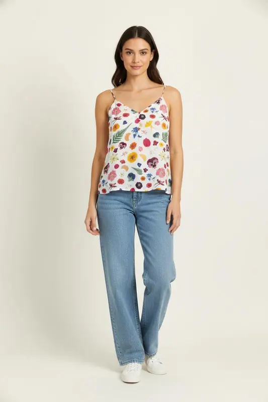 Débardeur Blanc et Multicolore - Taille XS/34