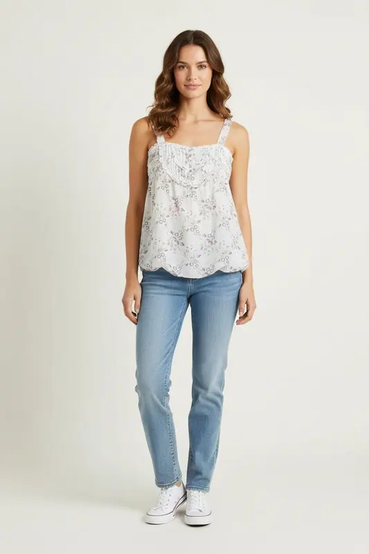 Débardeur Blanc et Violet - Taille M/38