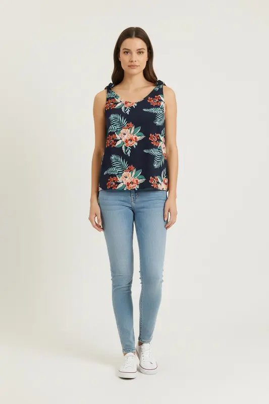 Débardeur Bleu et Orange - Taille S/36