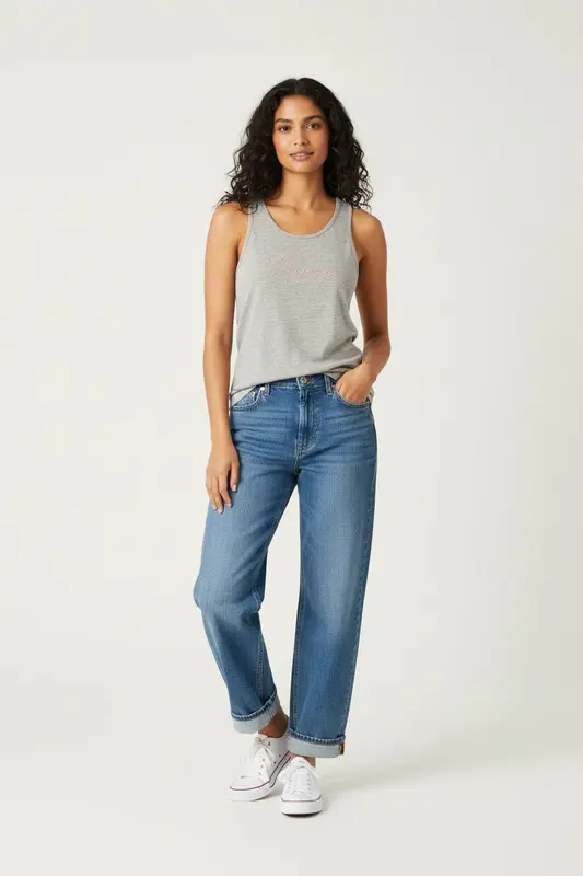 Débardeur gris à froufrous - Taille S/36