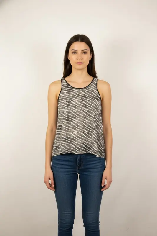 Débardeur Gris et Beige - Taille S/36