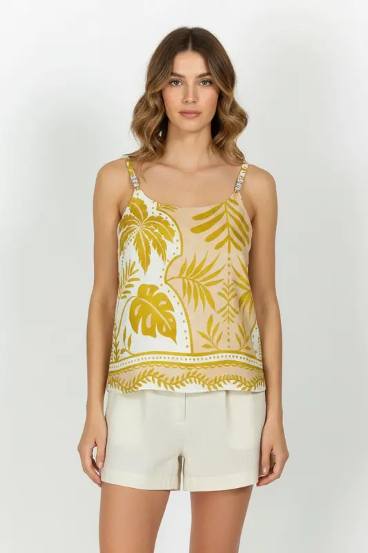 Débardeur Jaune et Blanc - Taille S/36