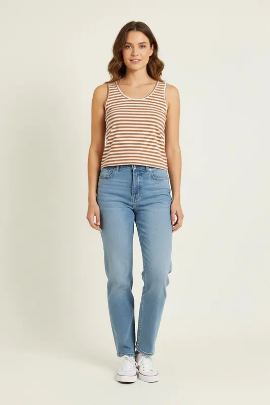Débardeur Marron et Blanc - Taille S/36
