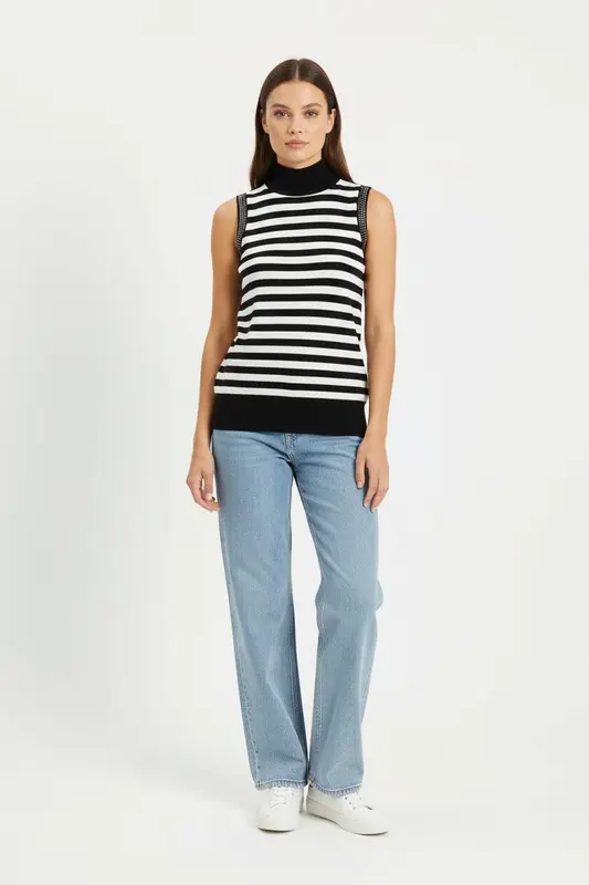 Débardeur Noir et Blanc - Taille XS/34