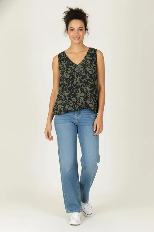 Débardeur Vert et Noir - Taille M/38