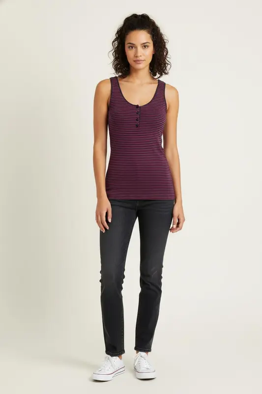 Débardeur Violet et Noir - Taille M/38
