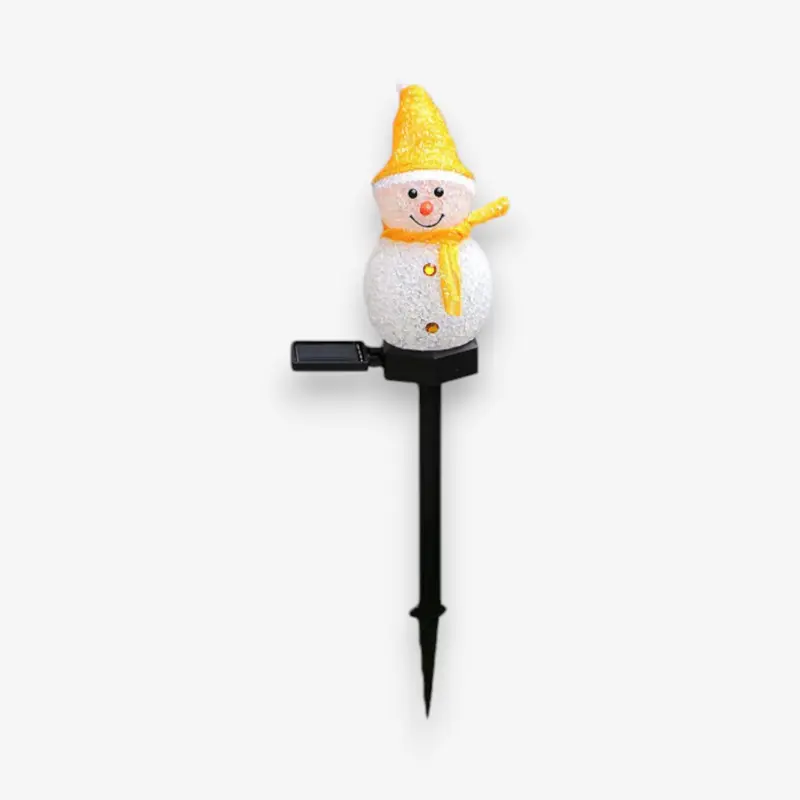 Décoration lumineuse solaire bonhomme de neige pour extérieur