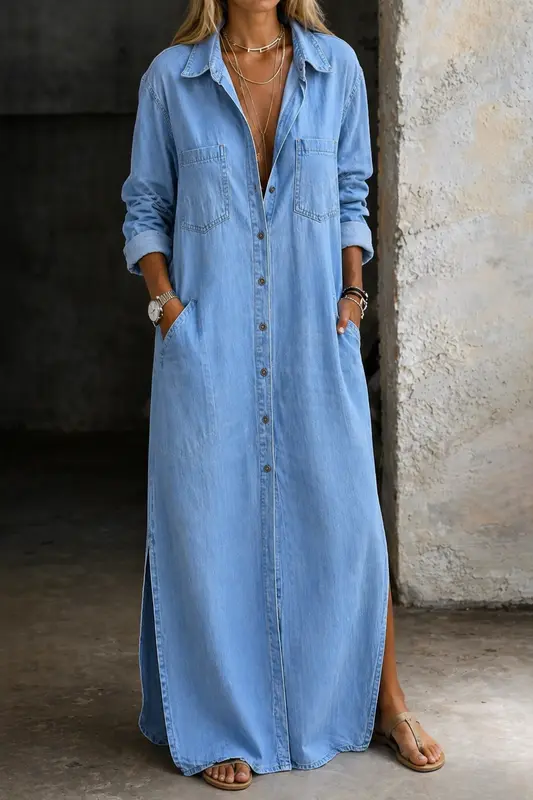 Delana - Robe Décontractée en Denim