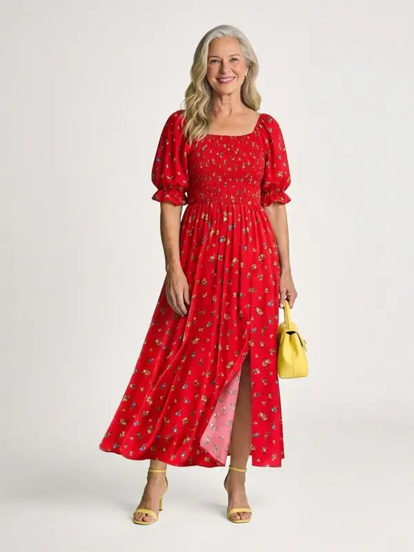 Delphine - Robe Midi Fleurie Légère