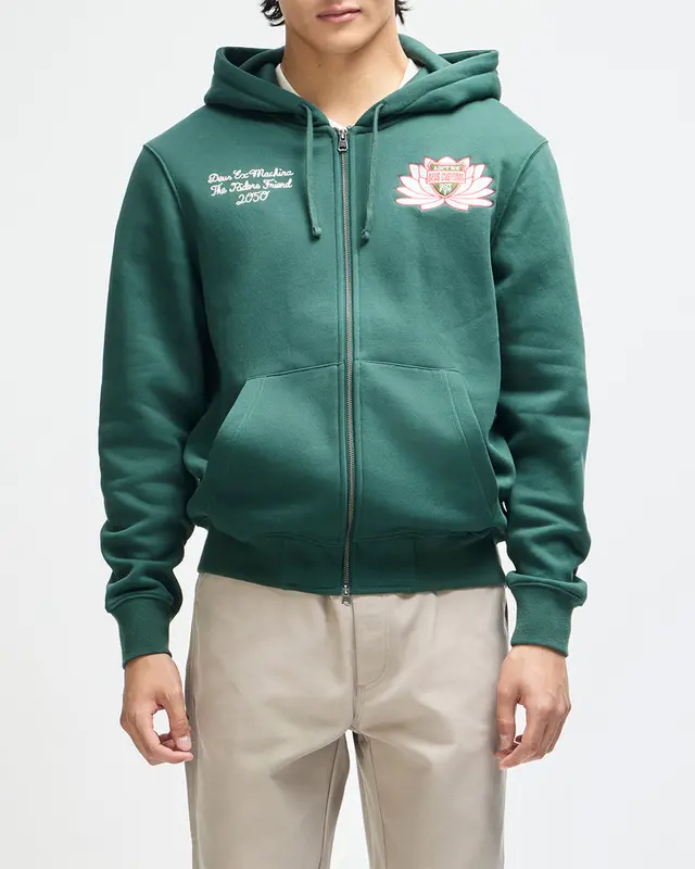 Deus Ex Machina Sacred Crest Zip Hoodie Racing Green