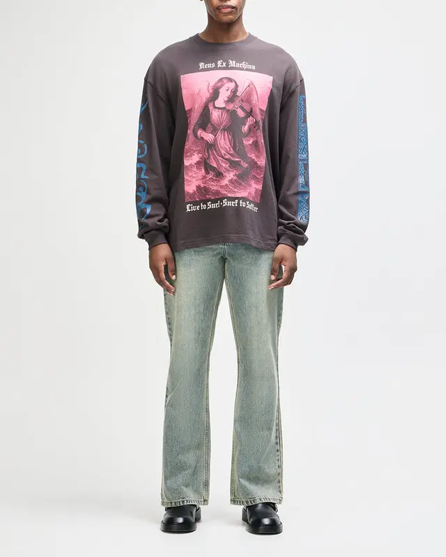 Deus Ex Machina Swell Maps Os Ls Tee Anthracite Grey
