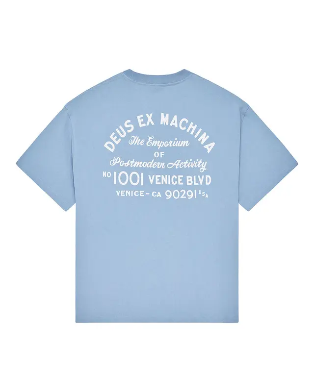 Deus Ex Machina Venice Sign Tee Glacier Blue