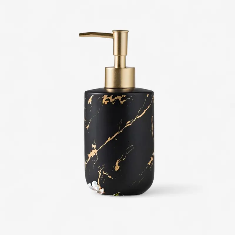 Distributeur de savon effet marbre en céramique