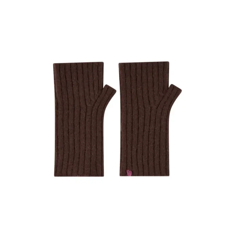 DIVINE (REF. 65165) MARRON FONCE- MITAINES EN CACHEMIRE