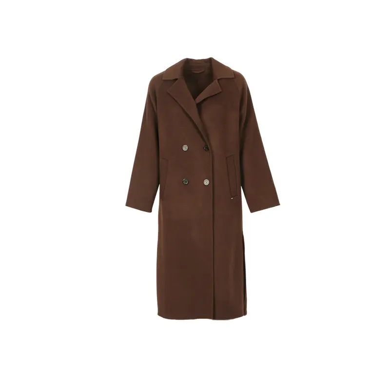 DONNATELLA (REF. 65071) CHOCO- MANTEAU EN LAINE MELANGEE